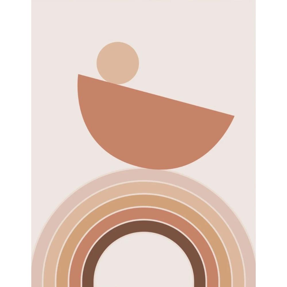 Mid Century Modern Boho Chic Poster Vintage Abstract Beige Line Art Print Canvas Painting Wall Art Trendy Living Room Home De