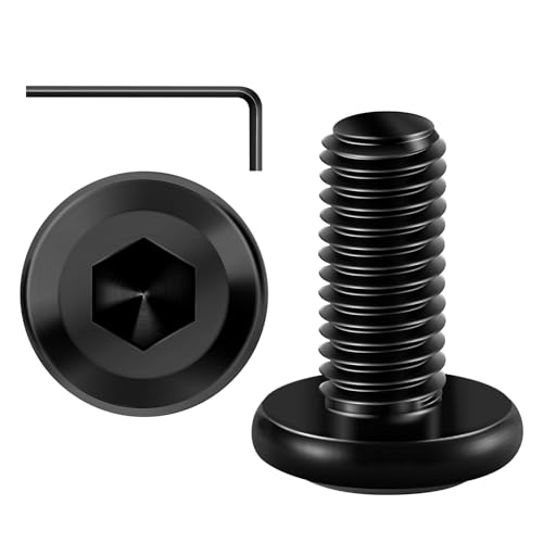 20 шт. болтов с плоской головкой и шестигранным углублением под ключ, болты для мебели из нержавеющей стали 304 с полной резьбой, черная оксидная пленка и шестигранный гаечный ключ