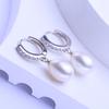 Серьги-кольца с кубическим цирконием из натурального пресноводного жемчуга для женщин, модные серьги-капли с культивированным жемчугом
