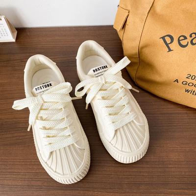 Платформенные белые женские кроссовки ins тренд ниша оригинал взрыв 2025 весна и лето новые ракушечный носок повседневные кеды