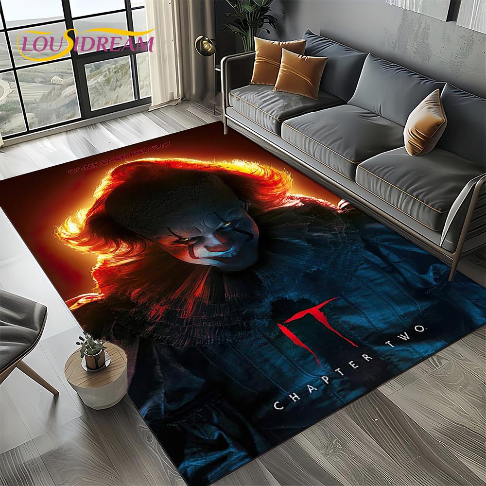 Ковер Коврик Персонаж Фильма Ужасов Чаки Пеннивайз Хэллоуин Пила для Гостиной Спальни Дома Украшение Дивана, Нескользящий Напольный Коврик