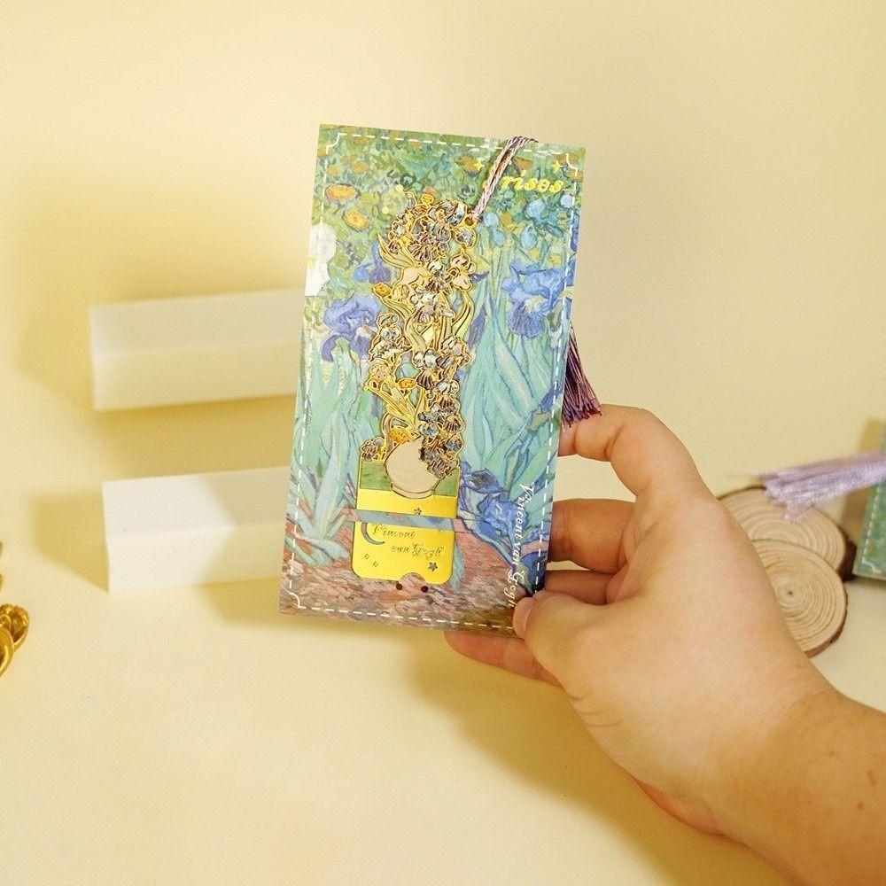 Landscape Flower Hollow Bookmark Exquisite Rectangular Flower Bookmarks Student Reading Stationery