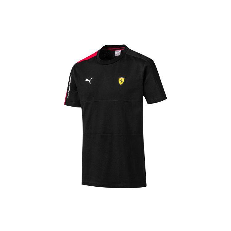 Puma Ferrari Racing Series Sport Casual Patchwork Crew Neck Short Sleeve T-Shirt Men Tops Black 595427-02