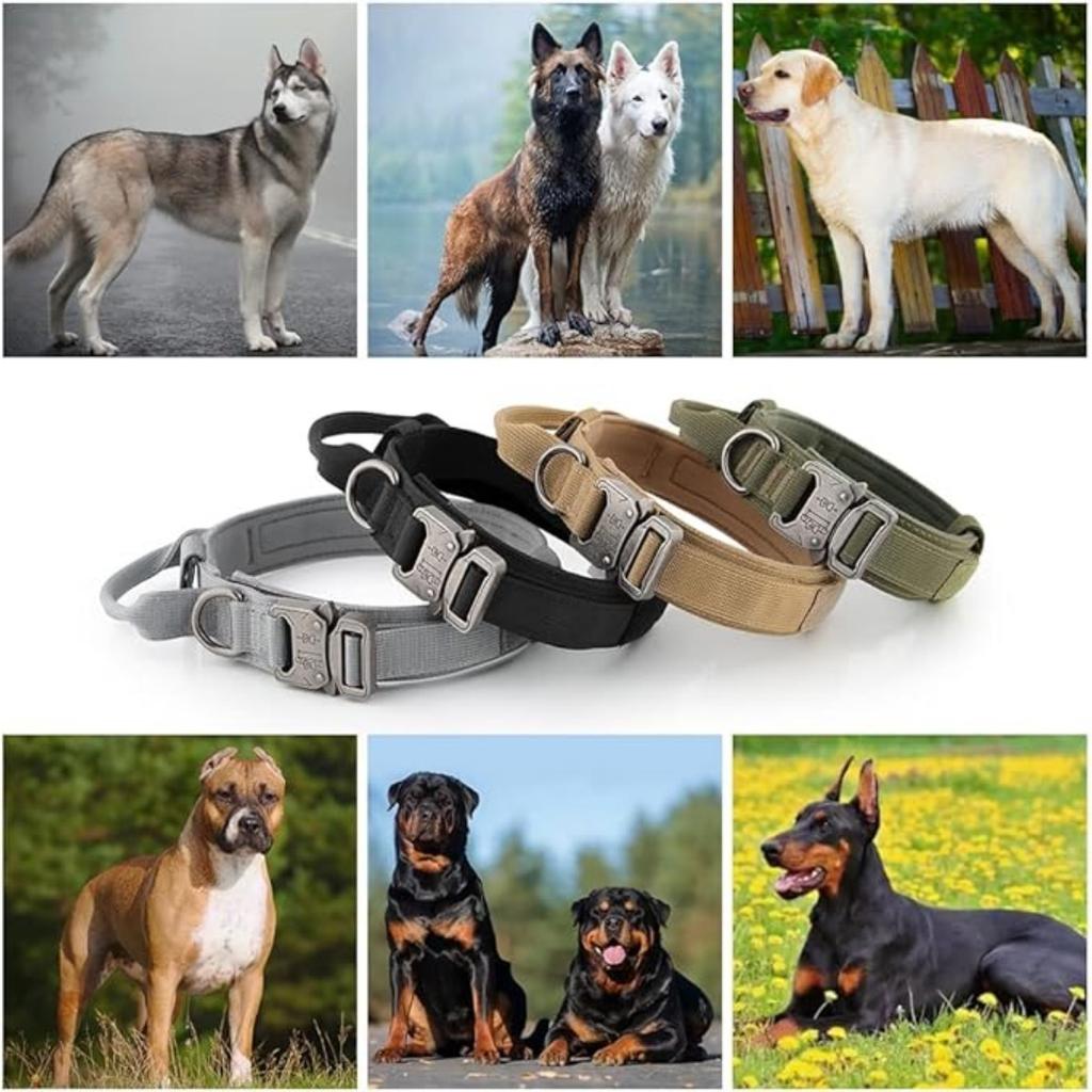 Тактический ошейник для собак Plutus Pet, с мягкой подкладкой, регулируемый