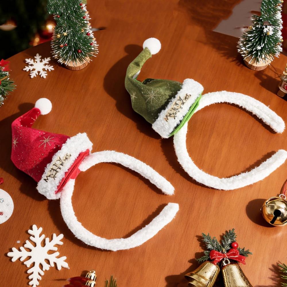 Cute Christmas Headband Xmas Hat Hairband Hair Clips Mini Hat Hair Barrettes Duckbill Clips Children New Year Party Decor Props