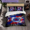 Rangers FC Themed Bedding 3Pcs Duvet Cover Set Decorative Bed Linen For Teen Room Home Decoration