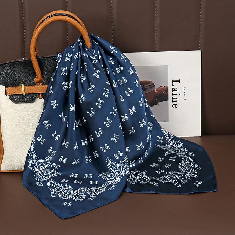 Fashion Print Silk Hairbands Scarf Women Spring New Elagant Floral Bandana Neck Kerchief Head Bands Foulard Female Scarfs