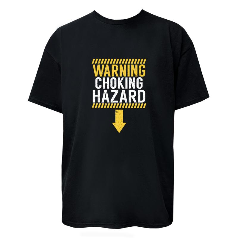 Men s Caution Choking Hazard Funny Adult Warning T Shirt Hoodie Sweatshirt