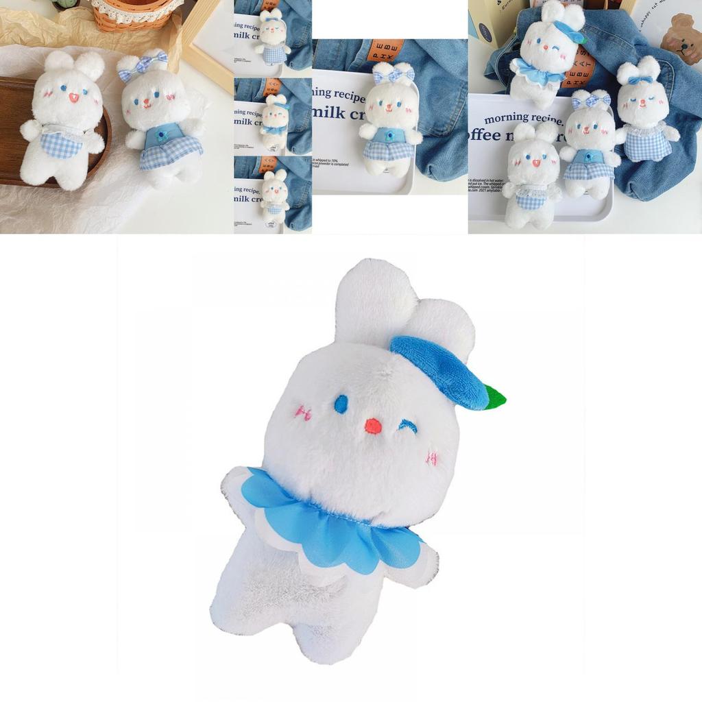 Adorable Blueberry Bunny Plush Toy With Lace Apron Soft Stuffed Animal Doll