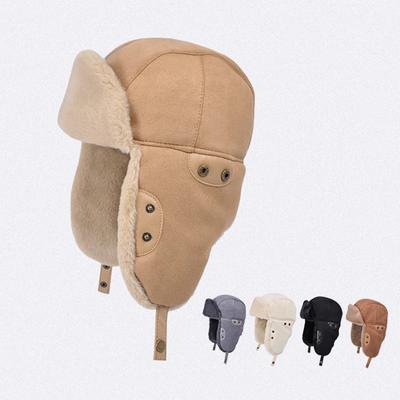 Унисекс термошапка с плюшевой подкладкой для защиты ушей без полей, купольная шапка-бомбер из искусственного кроличьего меха, фиксирующий ремень, шапка-ушанка