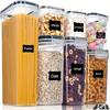 7pcs Airtight Food Storage Containers With Lids, Kitchen Pantry Storage Canisters For Spaghetti, Dry Food,Flour And Sugar