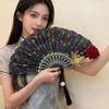 Sequin Decorated Spanish Handheld Fan Embroidered Flamenco Dance Fan New Gothic Dance Fan