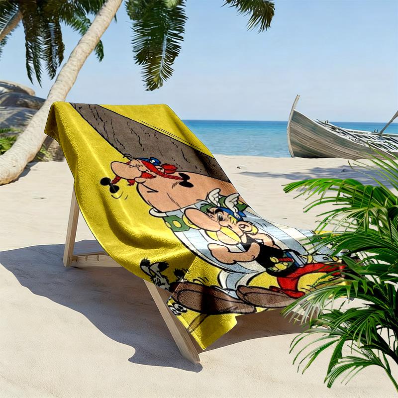 Asterix and Obelix 2D Flat Print Beach Towel, Large Soft Quick Dry Towel for Beach Camping Swimming.NSTJ0928192