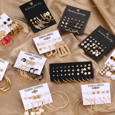 Аксессуары Поп-серьги Геометрический акриловый лист Серьги-гвоздики с кисточками Набор орнаментов