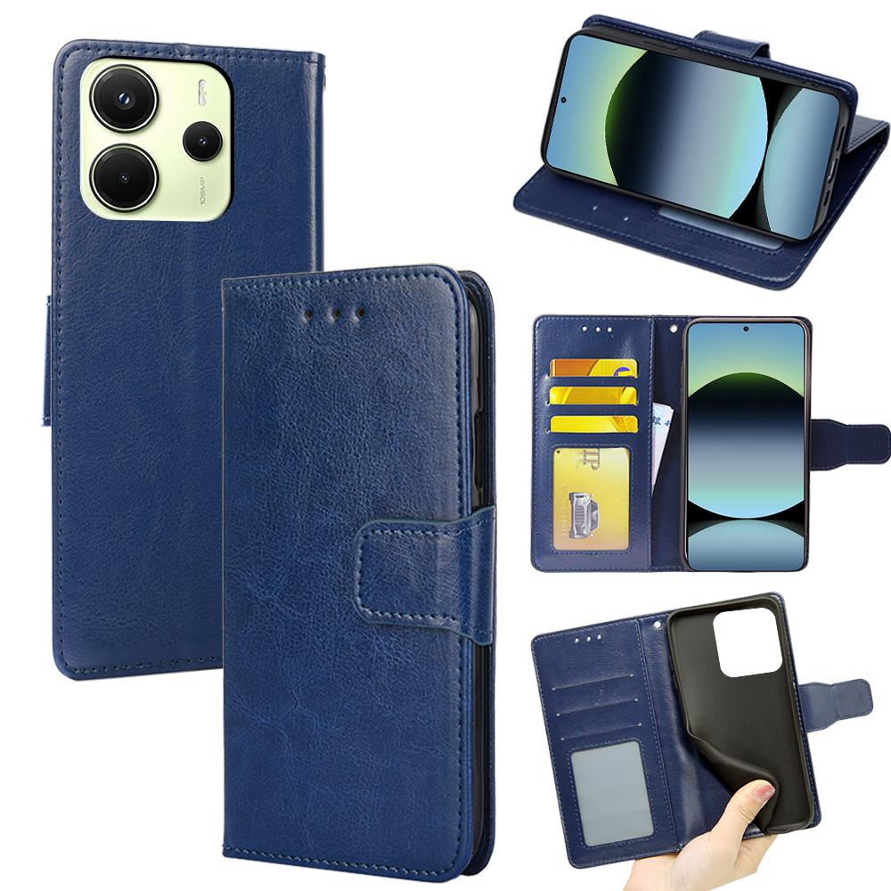 Для Xiaomi Redmi Note 14 4G (163,25 мм) Чехол-кошелек из ПУ кожи+ТПУ, складная подставка, чехол для телефона