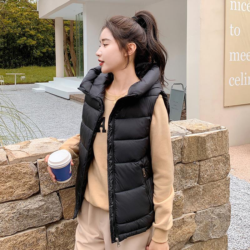 Утолщенный пуховый жилет, женский осенне-зимний короткий приталенный женский жилет, тонкое пальто