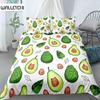 Avocado Duvet Cover Cartoon Funny Avocado Bedding Set for Kids Boys Girls Adults Microfiber Summer Fruit Theme King Quilt Cover