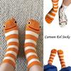 Cotton Stripes Socks Breathable Mid Tube Socks New Cartoon Eel Socks
