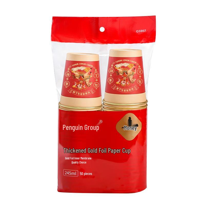 Penguin Group National Trend Year of the Horse Red Gold Foil Paper Cups