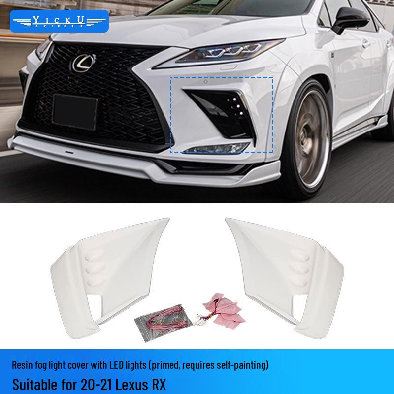 Карбоновый обвес для Lexus RX300 20-22: Передний сплиттер, Накладки на противотуманные фары, Задний диффузор, Расширители арок, Пороги