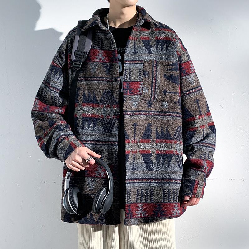 Woolen Jacket Men's Large Size Casual Handsome Top Autumn Woolen Jacket New Trendy Versatile College Style Jacket