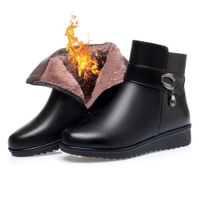 Туфли для мамы, Хлопковые туфли, Нескользящие хлопковые ботинки на мягкой подошве, Осенне-зимние утепленные ботинки с плюшевой подкладкой, Женские короткие ботинки, Кожаные туфли