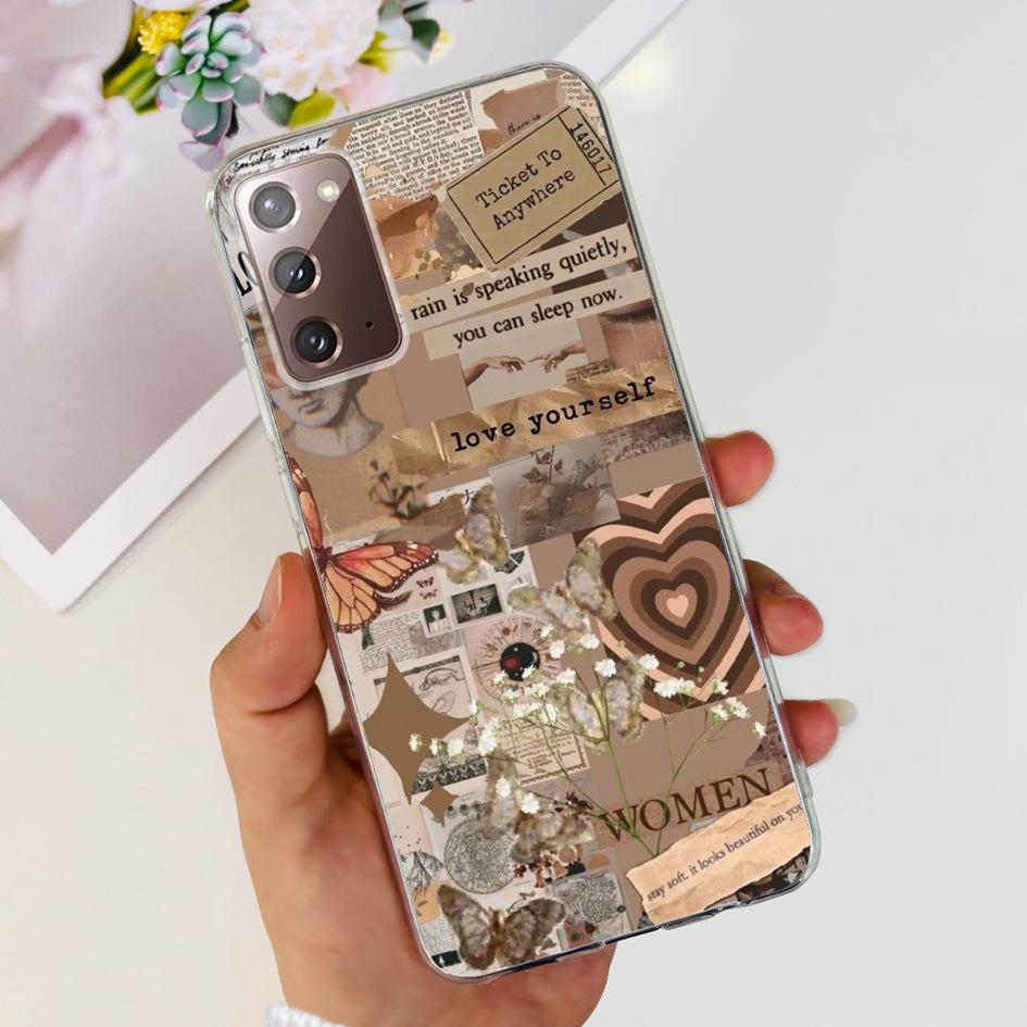 Чехол для Samsung Note 20 5G SM-N981B Популярный Цветок Тонкий Мягкий Силиконовый Чехол для Телефона для Samsung Galaxy Note20 Ultra 5G Funda Capa