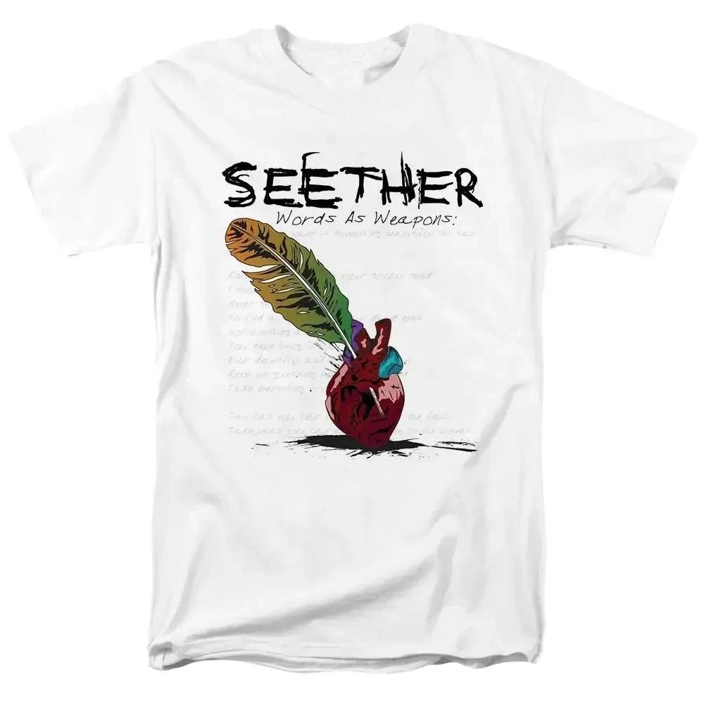 Футболка Heavy Metal Seether для женщин и мужчин, рок-футболка, удобный топ, 100% хлопок, мужская летняя футболка, маленькая, свежая, модная, трендовая футболка