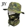 Sun Protection Hat Camouflage with Balaclava Face Mask, UV Men Wide Brim Hat, Breathable Bucket for Outdoor Fishing Hiking Cycling