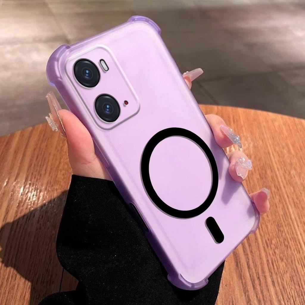 Магнитный кольцевой гелевый чехол для DIY для OPPO A76 4G, противоударный, с защитой углов-подушек безопасности