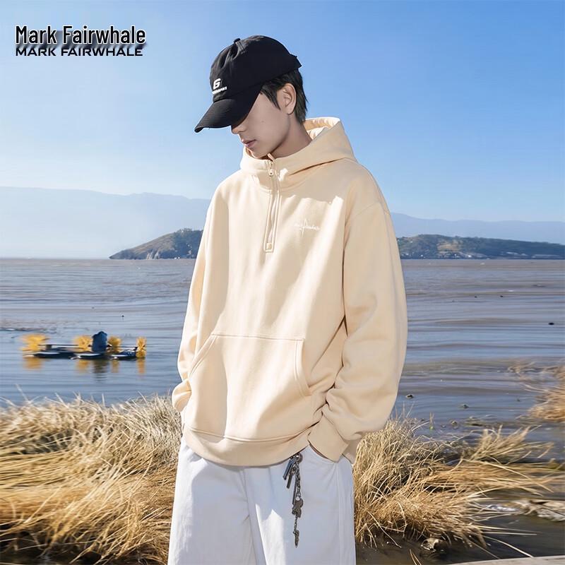 Mark Fairwhale Men's American-Style Half-Zip Hooded Sweatshirt