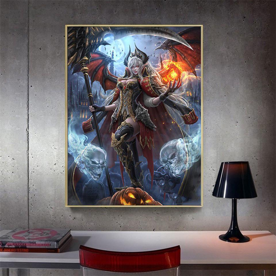 DIY Алмазная картина Полный круглый дрель «Мультяшный воин» Вышивка крестиком Подарок Домашний декор Подарок