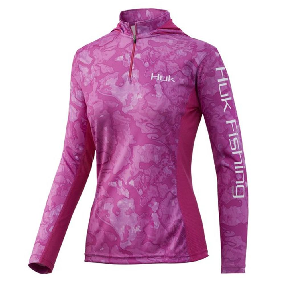 Women's long-sleeved hooded large-size fishing suit, fishing breathable sunscreen suit, fishing suit
