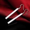 Silver Plated Long Dangle Bar Ear Hook Wedding Bridal Fashion Women Earrings