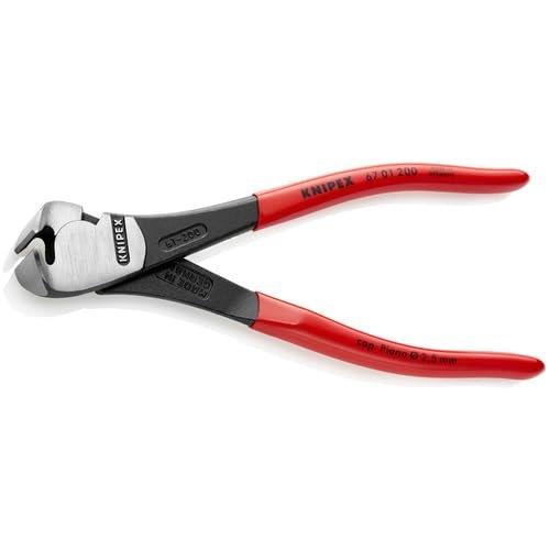 KNIPEX Бокорезы с высоким рычагом 200 мм (6701200) - Профессиональные клещи из ванадиевой стали для резки твердой проволоки, пианинольной проволоки и мягкой проволоки