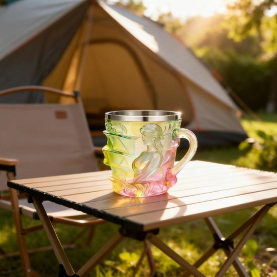 3D Расписанная кофейная кружка в виде стопки книг из смолы и нержавеющей стали с эргономичной ручкой и основанием, устойчивым к проливанию. Кружка для чтения