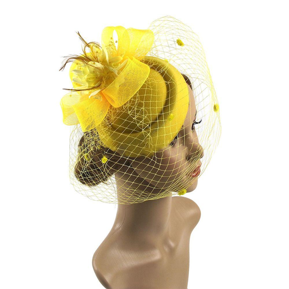 Feathers Bride Headwear Veil Top Hat Headwear Leisure Feather Hair Accessory Outdoor