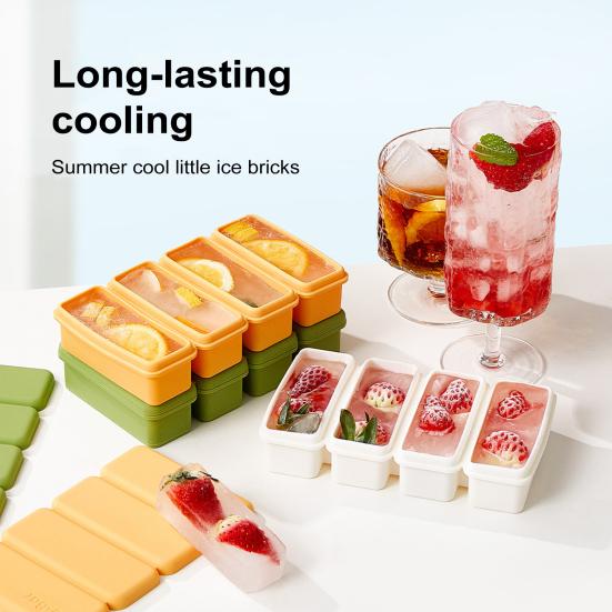 Silicone Ice Cube Tray with Lid Large Ice Mold for Slow Melting Freeze Store Soup Sauce Broth Food-Grade Silicone Freezer Container for Leftovers