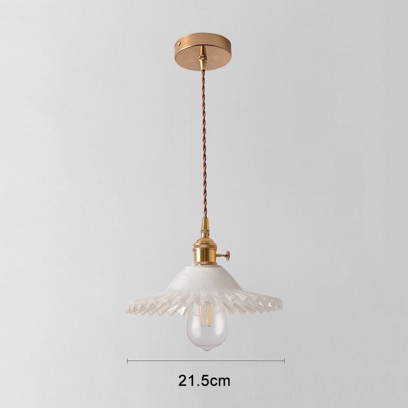 Brass Glass Chandelier Nordic Vintage B&B Bar Restaurant Bedside Lamp Creative Personality Cafe Bedroom Lamp