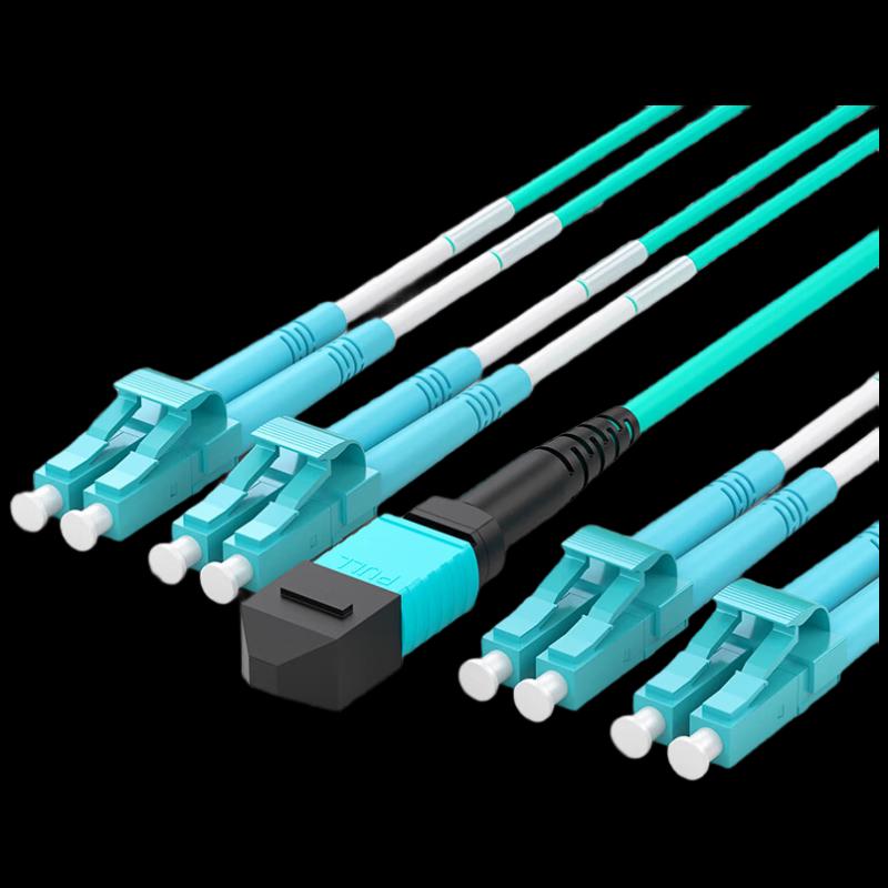 SanZhe OM3 MPO-LC 8-Core Multimode Fiber Optic Patch Cable