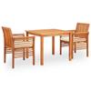 VidaXL Outdoor Dining Furniture 3 Pcs and Cushions Solid Acacia 278895