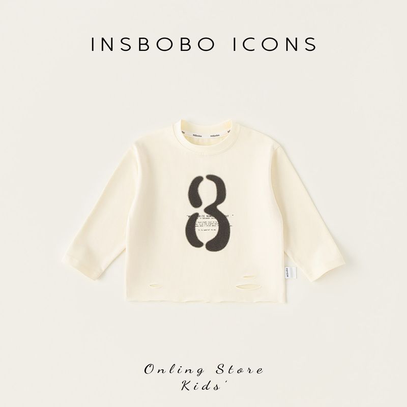 Insbobo Children's Base Layer Shirt, Girls' Top, Casual Autumn Clothing, Boys' T-Shirt, New Spring and Autumn Baby Clothing, Long-Sleeved
