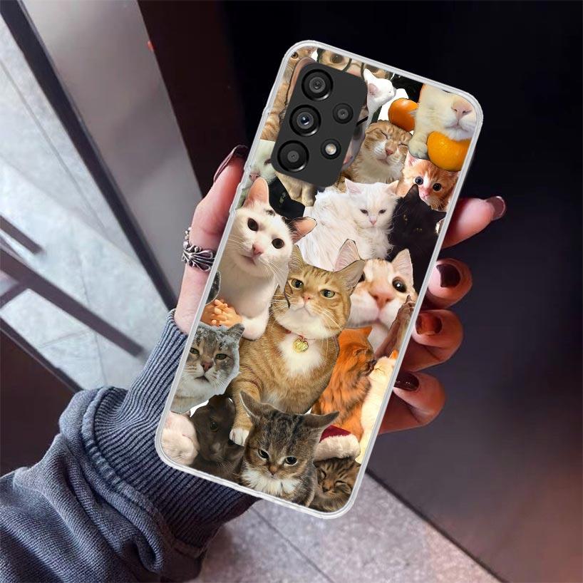 Чехол для телефона с мемами "Плачущий кот" для Samsung Galaxy A52 A51 A50S A32 A22 A12 A02S A72 A71 A31 A70 A30S Note 20 Ultra 10 Plus S10 Gala