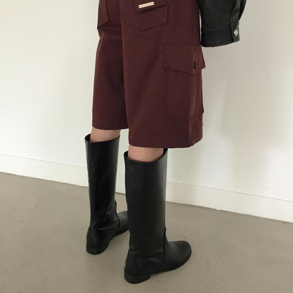 Cowhide Version~ South Korea's Dongdaemun Niche Leather Big Tube Circumference Tall Knight Boots for Women Are Thin But Knee-long Boots