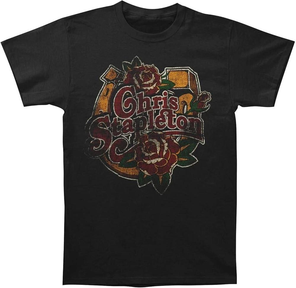 Chris Stapleton Horseshoe Roses T-Shirt Cotton Unisex T-Shirt
