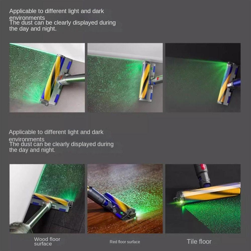 Уборка скрытой пыли Пылесос Зеленый свет USB зарядка Светодиодная лазерная лампа Индикатор пыли
