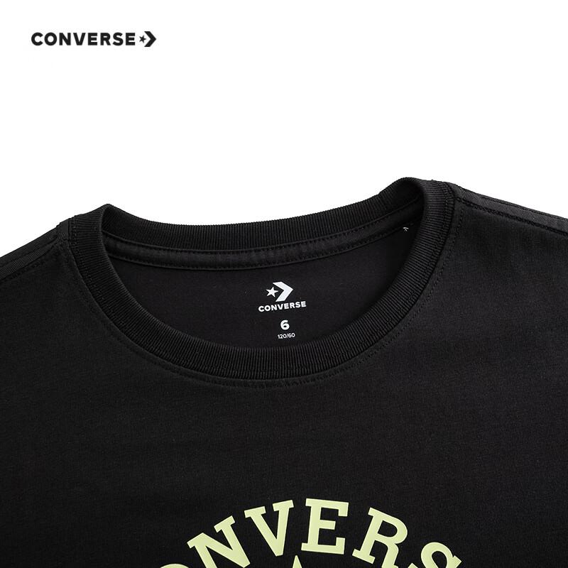 Converse Унисекс Детская футболка с коротким рукавом и принтом звезд