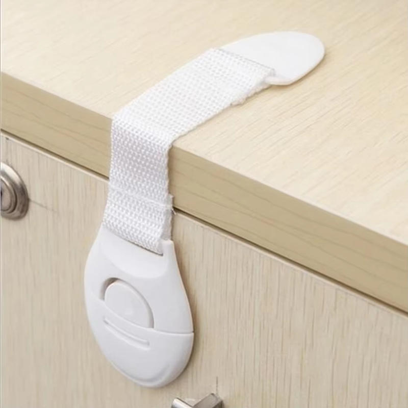 5pcs/10pcs White Safety Locks No-Drill Drawer and Door Latches Child Baby Safety Lock Cupboard Drawer Cabinet Door Fridge Security Protector Locks
