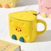Сыр Сыр Кружка Девушки Высокоценная Чашка с Крышкой и Ложкой Керамическая Милая Подарок на День Рождения Креативная Чашка для Воды