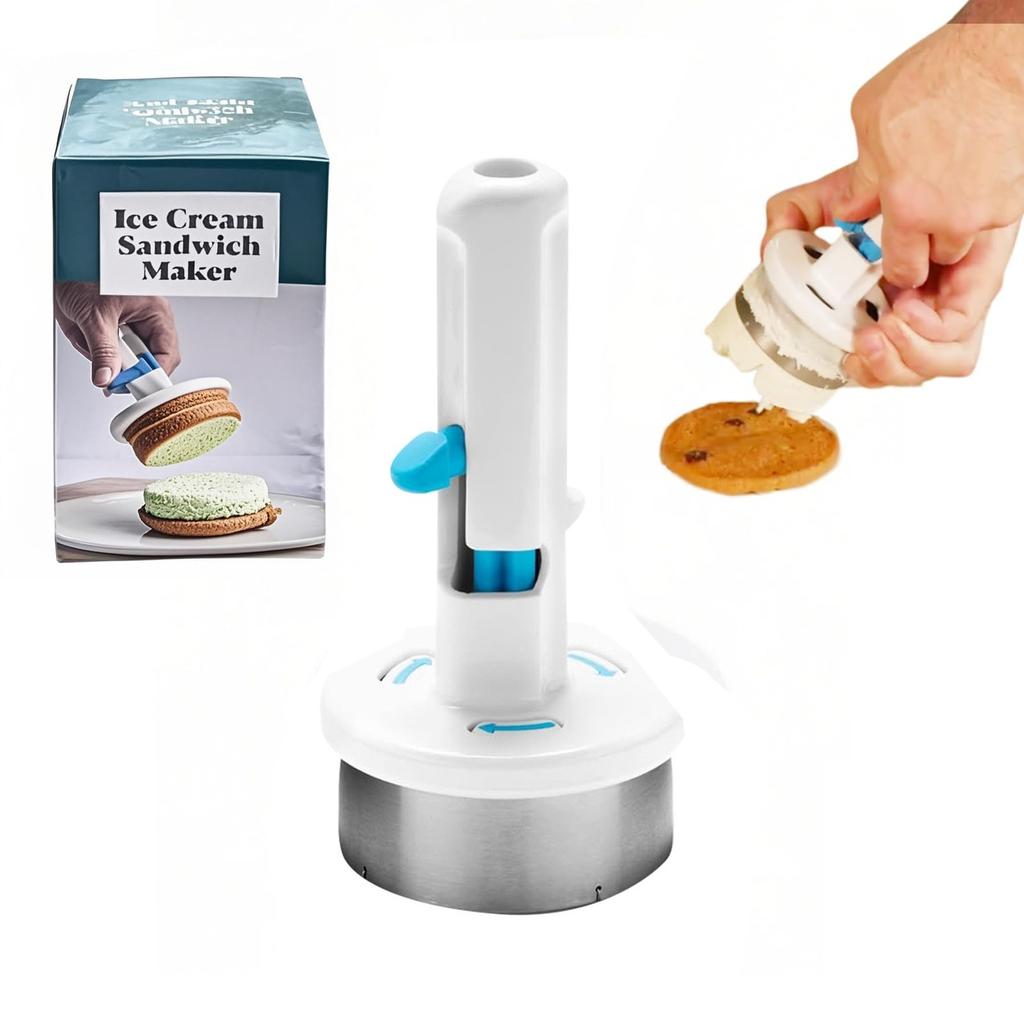 Ice Cream Sandwich Tool,Half Cup Stainless Steel Cookie Ice Cream Sandwich Scoop Mold With ,Cylinder Sandwiches Maker